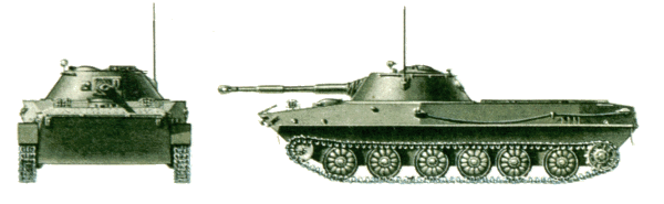 Легкий советский танк ПТ-76Б 